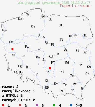 znaleziska Tapesia rosae na terenie Polski