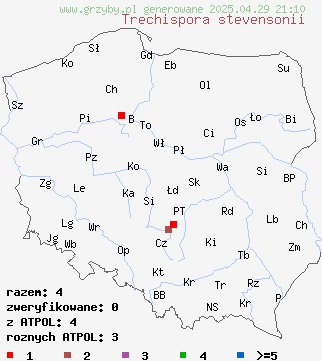 znaleziska Trechispora stevensonii (szorstkozarodniczka rombowokryształkowa) na terenie Polski