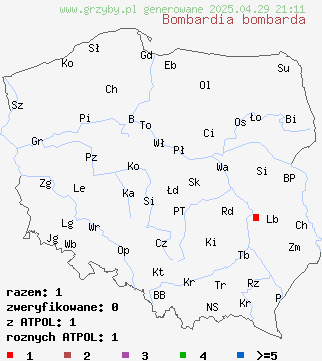 znaleziska Bombardia bombarda na terenie Polski