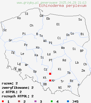 znaleziska Echinoderma perplexum (jeżoskórka żółtobrązowa) na terenie Polski