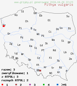 znaleziska Pithya vulgaris na terenie Polski