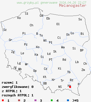 znaleziska Melanogaster na terenie Polski