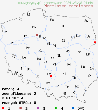 znaleziska Narcissea cordispora na terenie Polski