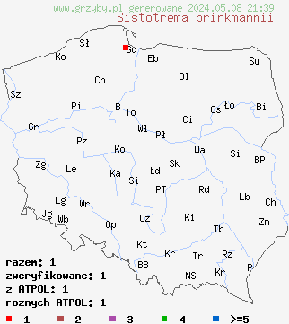 znaleziska Sistotrema brinkmannii (wielozarodniczka gruzełkowata) na terenie Polski