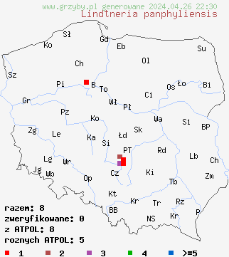 znaleziska Lindtneria panphyliensis na terenie Polski
