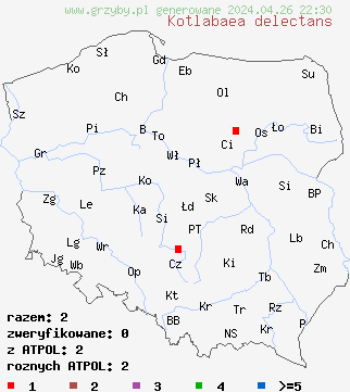 znaleziska Kotlabaea delectans na terenie Polski