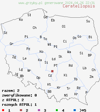 znaleziska Ceratellopsis na terenie Polski